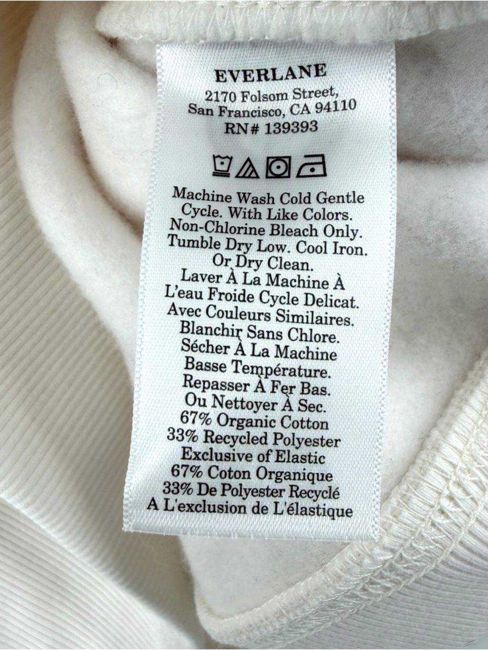 Everlane Cropped Luxe Fleece Sweatshirt in bone Size S - Picture 4 of 6